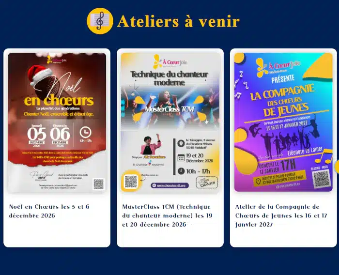 Version actuelle du site À Cœur Joie Pôle Île-de-France.